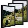 QPQIYIY Cornice 20x30 cm Nero, Set da 3 Cornici per Foto in Legno da Appendere o Appoggiare, Adatte per Foto, Poster, Certificati, Dipinti