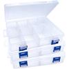 WOUYTPE 3 Pezzi Scatola con Scomparti Scatole, Scatola Trasparente Porta Oggetti, Scatola di Plastica Perla Portatile, Adatto per Perline, Orecchini, Forcine, Viti, Griglia PUò Essere Staccato