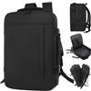Clufar Zaino da Viaggio Impermeabile Bagaglio a Mano 20-30L Zaino Uomo Lavoro Pelle Porta PC 17 Portatile con Ricarica USB Antifurto per Scuola Ufficio,Nero