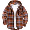 SwissWell Camicie Flanella da Uomo Camicie Quadri con Cappuccio Cerniera Camicia a Maniche Lunghe Felpa con Cappuccio Giacca Camicia da Boscaiolo Lavoro Escursionismo Campeggio