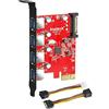 Inateck KTU3FR-4P 4 porte PCI Express card desktop usb Controller, Fresco FL1100 chipset compatible Windows XP/Vista/7/8, Include un 4pin to 2x15pin Cable + un 15pin to 2x15pin SATA Y-Cable