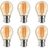 HUAMu Lampadine a baionetta B22 LED a filamento, non dimmerabili 4 W G45/P45, lampadine LED a forma sferica, bianco caldo 2700 K, 380 lm, equivalente a 40 W, lampadina ambra Edison