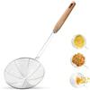AEX Filetto ragno filetto schiumatoio mestolo pasta colino scanalato cucchiaio in acciaio inox utensili da cucina colino con manico in legno 17,8 cm