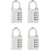 Master Lock, 643EC4 - Lucchetto a combinazione, set di 4 pezzi, argento