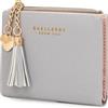 CHAOFANXI Portafoglio Donna Borsetta Portamonete Sottile Pochette Piccolo Portafogli in Pelle Squisita PU con Cerniera e chiusura a Scatto Scomparti per Carte Multipli,Grigio