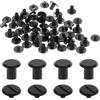 sourcing map Set di 30 viti Chicago M4 x 6 mm, in metallo, con testa scanalata, rivetti a chiodo, per fai da te, cintura, borsa, artigianato, rilegatura, nero