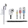 Anlising 2PCS Trapano Mandrino Avvitatore Angolare Kit, Adattatore per Trapano ad Angolo Retto 105°, con 3PCS Adattatore Esagonale 1/4 3/8 1/2 + Angolo Punta da Trapano (Lungo + Corto)