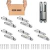 Zzcy 6 Cerniere per Restauro Acciaio Zincato 15 x 80 mm Cerniere Rimovibili, Cerniera per Porte in Legno e Finestre con 25 viti per Armadi e Mobili