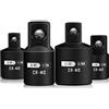 Mr.wintek Adattatore per bussola, 4 pezzi, adattatore Impact Socket 1/4 3/8 1/2 SAE avvitatore a percussione, adattatore e set di riduttori in acciaio Cr-Mo
