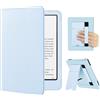 FINTIE Custodia per 7 Kindle Paperwhite (12ª Gen) / Colorsoft - 2024/2025 | Protettiva Supporto Cover con Slot per Schede & Hand Strap per Kindle Paperwhite e Kindle Colorsoft Signature, Cielo Blu