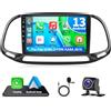 Motorsi 2+64G Carplay Autoradio per Fiat Doblo 2015 Yeni 2015 Kasa 2015 mit Wireless Android Auto, 9 Stereo Auto con GPS Navi/Bluetooth/WiFi/FM/EQ/SWC/2 USB/Canbus + AHD Telecamera Posteriore