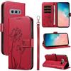 Bravoday Cover per Samsung Galaxy S10e, Custodia in PU Pelle Portafoglio Flip Schede con Slot per Carte, Magnetica Antiurto Cover per Galaxy S10e, Rosso