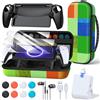 FYOUNG Kit di accessori per PlayStation Portal, custodia da trasporto e caricabatterie portatile magnetico per PS5 Portal con custodia protettiva, protezioni schermo, cuffie con cavo, 8 impugnature