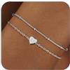 RMMD Bracciale da donna oro argento 18 carati oro/oro bianco placcato oro bianco iniziali cuore bracciale con lettere bracciali personalizzato, regalo di compleanno per donne e ragazze, Acciaio