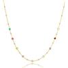 MIORE Collana Donna Argento Sterling 925 Placcato Oro 18K, Collana con Pietre Colorate, Rosso, Blu, Viola, Rosa e Giallo, Catenina da 45cm (41+4 cm) Gioielli Made in Italy, con Custodia Portagioie