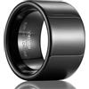 SOXEMAN Anello da Pollice Uomo, Fascia in Tungsteno Pesante Larghezza 14mm, Gioiello Solido dallo Stile Dominante, Comfort Fit (Misura USA) | Nero | Misura USA 8 (56,9 mm)