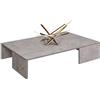 BAKAJI Tavolino Divano Tavolo caffè da Salotto Soggiorno Forma Rettangolare Design Moderno Struttura e Piano d'appoggio in Legno MDF Dimensione 90 x 60 x 21cm Arredamento Casa (Grigio Cemento)