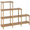 DRW Scaffale da pavimento con 9 ripiani in legno PB in naturale