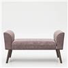 Playboy 737201RQ Panca in Velluto Rivestita con Gambe in Legno massello Rosa e Stabile, Quartz Rose, 100 x 54 x 30 cm