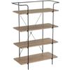 DRW Scaffale da pavimento con 4 ripiani in PB e metallo in naturale e nero