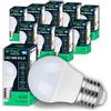 V-TAC 10x Lampadine LED G45 - [ Massima Efficienza 4,5W ] - E27 - (Equivalenti a 40W) - 470 Lumen - 10 Pezzi - Lampadina LED Piccole a Risparmio Energetico - Luce Bianca Calda 3000K