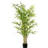 DRW Pianta Artificiale in bambù con 7 Tronchi in PVC in Verde 150 x 35 x 35 cm, Multicolore, Medidas: 150x35x35cm