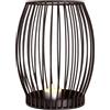 Gadgy Portacandele Gadgy nero - Grande portacandele per candele - Portacandele nero - Decorazione per il salotto a base di candele - Decorazione per candele in metallo - Lanterna nera - 20 x 23 cm