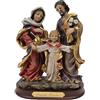 DRW Figura Sacra Famiglia in Resina Dipinta a Mano 12x7x15 cm