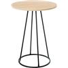 DRW Tavolino ausiliario in Legno e Metallo in Naturale e Nero 40 x 40 x 54,5 cm, Multicolore, Medidas: 40x40x54,5cm