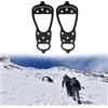 TUKNN Ramponi Da Ghiaccio Antiscivolo, Spikes Scarpe, Rampini Per Scarpe, Ice Tacchetti Con 8 Denti - Ottimo Per Sci, Ghiaccio E Neve (Nero, L)