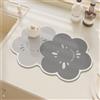 Highdi Tappetino Scolapiatti Assorbente, Tappetino Macchina Caffe Asciugatura Rapida, Antiscivolo Tappetino Scolapiatti Lavello per Bar, Club, Cucina, Caffetteria (40x60cm,fiore grigio 2)