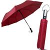 Le Monde du Parapluie - Ombrello pieghevole e compatto - Apertura e chiusura automatici - Nero con manico in alluminio nero, bordeaux, Classic