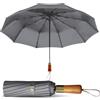Le Monde du Parapluie - Ombrello pieghevole automatico da uomo - Ombrello triplo, grigio, Classic