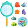 Taiyyi Bagnetto Animali Giocattoloper Bambini,Gioco da bagno con rete da pesca,Giochi Bagnetto Neonato,Bath Squirt Toys for Baby,Set di 7 giochi da bagno per bambini Giochi di animali con reti da pesca