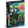 Clementoni - 27558 - Glowing Lights collection - Monsters, puzzle fluorescente - puzzle 104 pezzi - Made in Italy, puzzle bambini 6 anni, puzzle Clementoni, puzzle cartoni animati