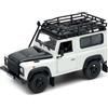 OPO 10 - Welly Modello di Auto in Scala 1/24, Compatibile con Land Rover Defender Bianco Crema con Portapacchi - 22498SP-Gal-White