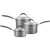 Circulon Set di pentole antigraffio - Set di pentole a induzione antiaderenti con coperchi, 14 cm, 16 cm e 18 cm, lavabili in lavastoviglie e forno con coperchio scolapiatti e bordi versatori