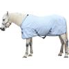 Gallopoff Coperta anti-insetti per cavalli, coperta estiva traspirante con protezione UV e antigraffio, con chiusura pettorale regolabile, tracolla a croce e lacci per le gambe Blu chiaro 140 cm
