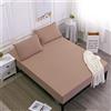 Chickwin-Shop Chickw11 Tinta Unita Lenzuolo sotto con Angoli Singolo Matrimoniale, Microfibra Lenzuolo profondità 25cm ed Elastic per Letto Singolo Doppio Piazza e Mezza (Marrone Chiaro,120X200X25cm)