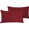 Novilunio Coppia di federe Set di 2 federe copricuscino guanciale Letto 50x80 cm in flanella caldo cotone 100% cotone Made in Italy BORDEAUX