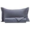 VANITA' DI RASO Set Lenzuola federe Parure Letto in Raso di Puro Cotone Made in Italy (Singolo, Grigio)