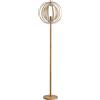 HOMCOM Lampada da Terra per Soggiorno Design, Paralume con Anelli Regolabili in Legno, Lampadine E27, Ф38 x 160 cm