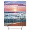 EHOMERY Tenda da Doccia Lunga Tenda Bagno Moderna Finestra Spiaggia delle Onde del Tramonto Tenda Doccia Antimuffa Tenda Vasca Tessuto Polyester Arancia 160X180Cm