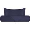 VANITA' DI RASO Vanità di Raso Set Copripiumino Una Piazza e mezza, in Raso di Cotone, Sacco Copripiumino 200x200cm + 1 Federe 50x80cm, Made in Italy - Blu Notte
