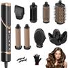 IGTOPS Asciugacapelli 8 in 1, multihairstyler AirStyler, 1600 W, con motore da 110.000 giri/min, con pettine ad aria, ferro arricciacapelli (sinistra e destra), diffusore, bocchetta d'aria (nero)