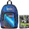 Seven Zaino Scuola Freethink, Blu, Mapset Boy, Doppio Scomparto, Tasca Porta PC, Medie e Superiori + Seven Diario Scuola Standard 12 Mesi, Nero, Ragazzo