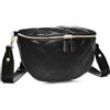 MOLSHINE Marsupio a tracolla trapuntato, da donna, alla moda, con cintura, borsa a tracolla, marsupio, nero, Alla moda