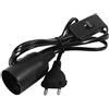 FTVOGUE Cavo per Lampada a Sospensione a Sospensione con Interruttore, Cavo Portalampada E27 Lampada a Sospensione per Illuminazione a Soffitto (Spina europea nera)