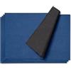 AOKSUNOVA Tovagliette Americane Lavabili Set di 4 Blu Scuro + Nero