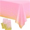 YAAVAAW 2 pezzi tovaglie usa e getta 137×274cm rosa e oro, coperture per tavolo, tovaglia rettangolare con coriandoli a pois per feste, tovaglie in plastica per picnic, baby shower, matrimoni, Natale
